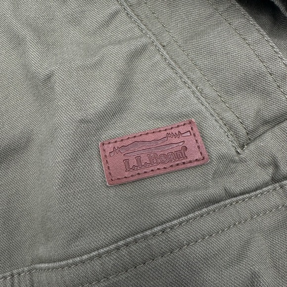 LL Bean Full Zip Jacket Beanflex Short Utility Military Green Womens Large L - Picture 3 of 13